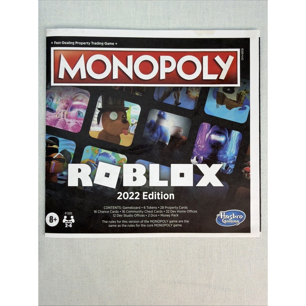 Monopoly ROBLOX 2022 Edition Board Game Missing 4 Tokens Hasbro Gaming - Picture 9 of 16
